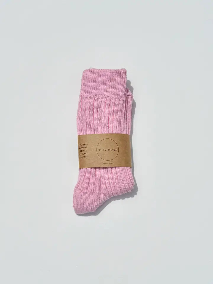 Ribbed Cotton High Socks