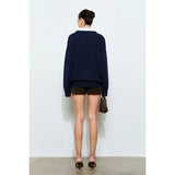 Spencer V-Neck Sweater - Navy