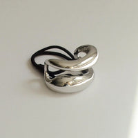 Wide Sculptured Metal Ponytail Hair Tie