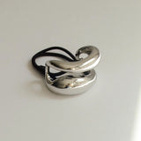 Wide Sculptured Metal Ponytail Hair Tie