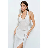 Elara Ruffle Trim Halter Top