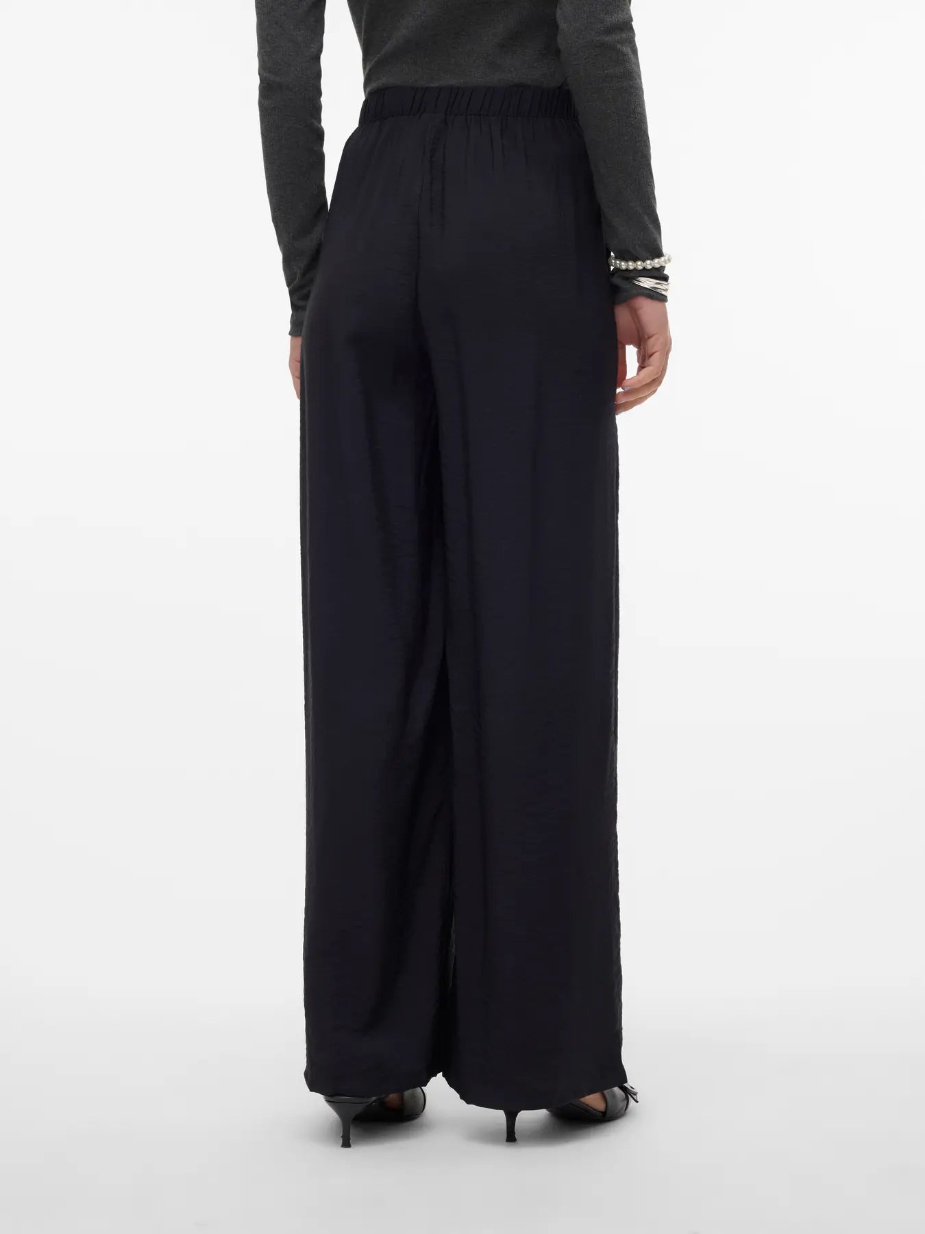 Josie High Waisted Wide Pants - Black