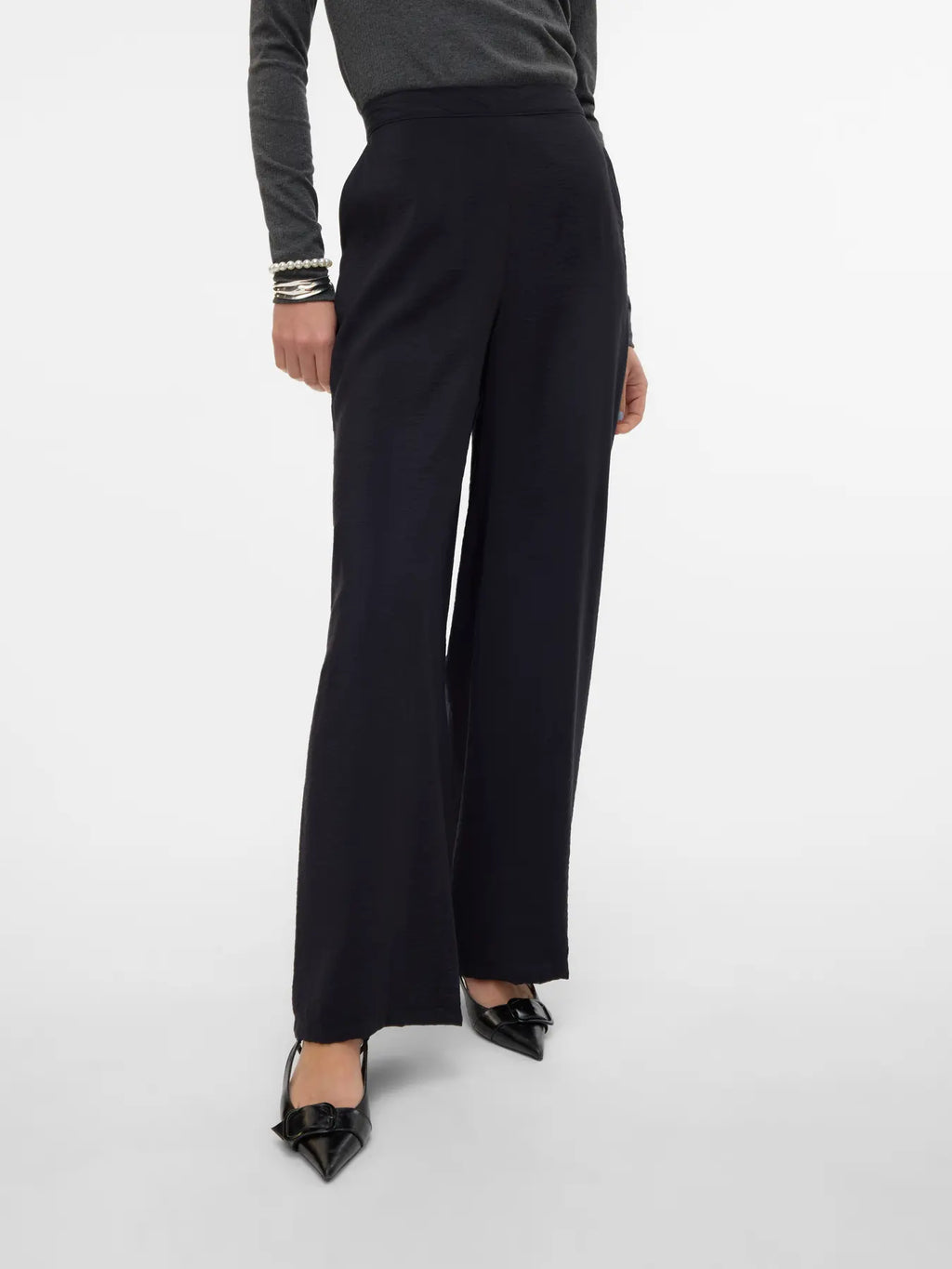 Josie High Waisted Wide Pants - Black