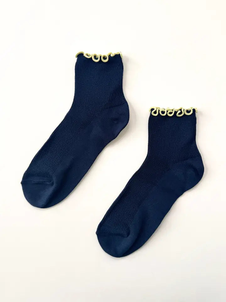 Petite Ruffled Modal Socks