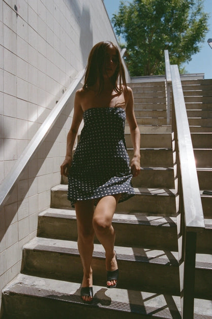 Bias Midi Slip Skirt - Domino Dot