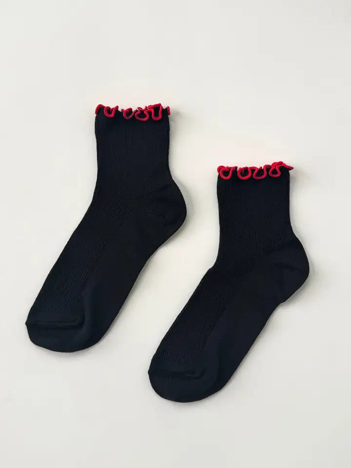 Petite Ruffled Modal Socks