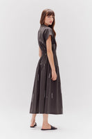 Cotton Print Shirt Dress - Kombu