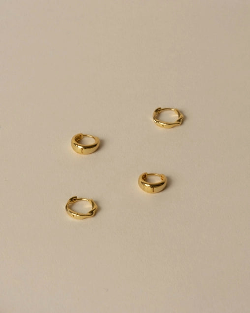 Rory Twist and Thick Hoop Earrings - Set of Two Hoops