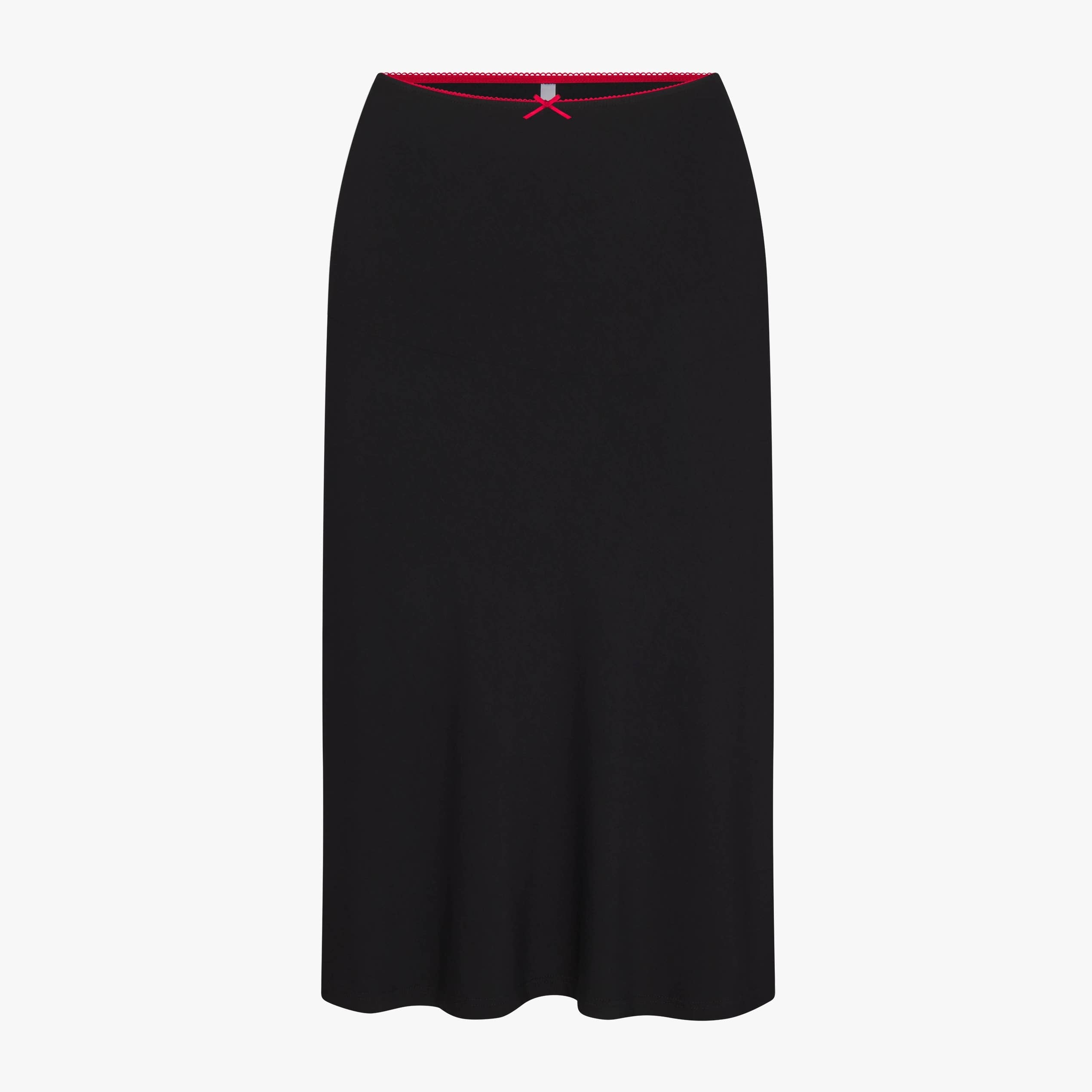 Bias Midi Slip Skirt - Onyx/Cherry