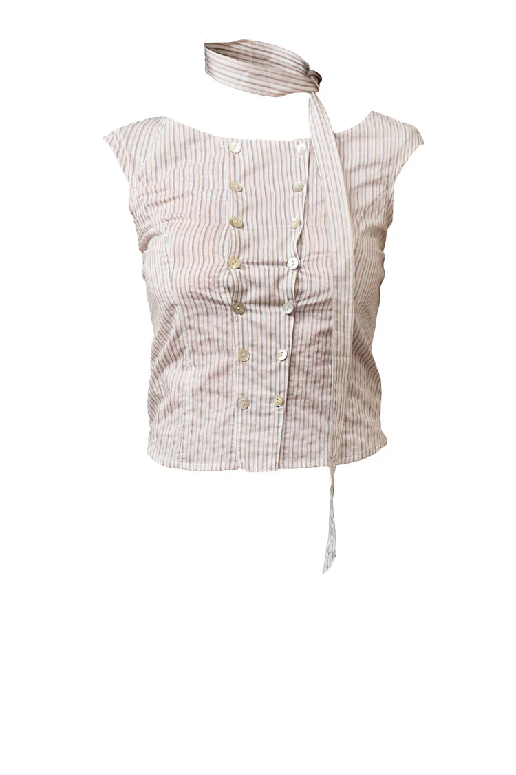 Latte Striped Tie Shirt