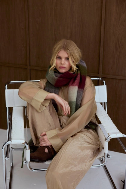 The Reykjavik Scarf - Mossy Green Check