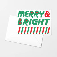 Merry & Bright Exclaim Risograph Greeting Card