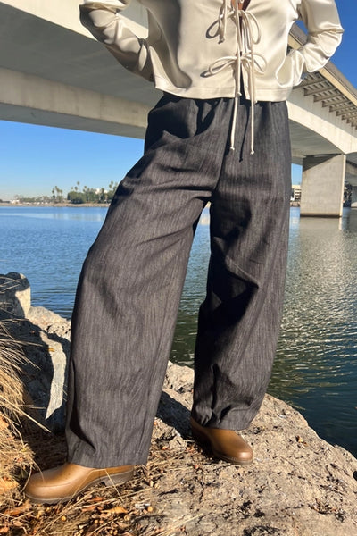 Denim Lantern Pant - Black