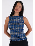 Sonya Plaid Smocked Top