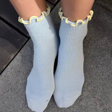 Petite Ruffled Modal Socks