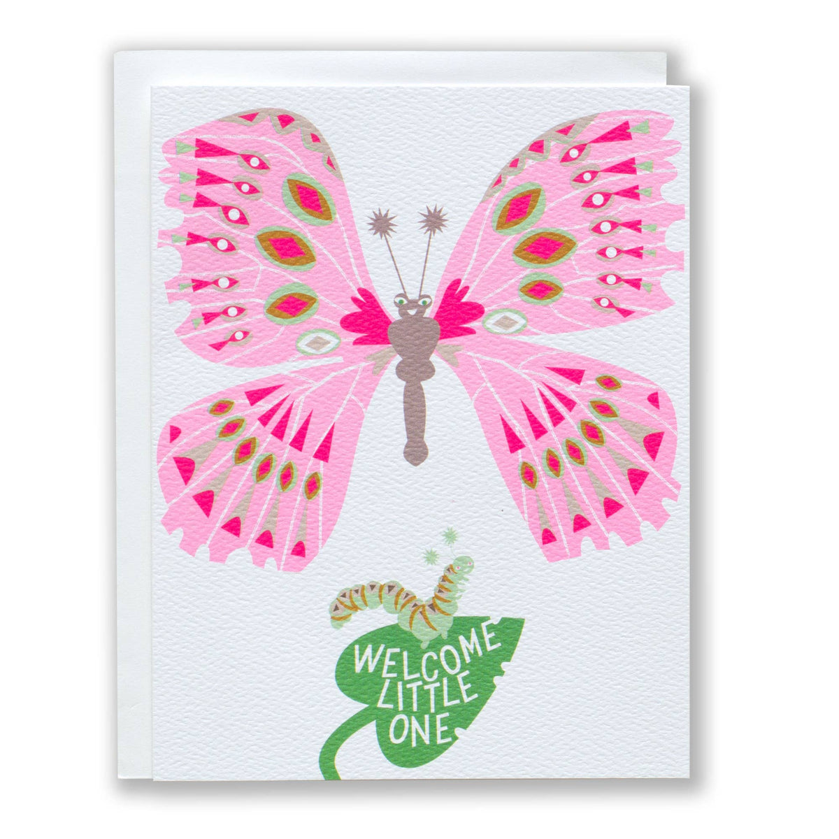 Caterpillar Butterfly Card For A New Baby