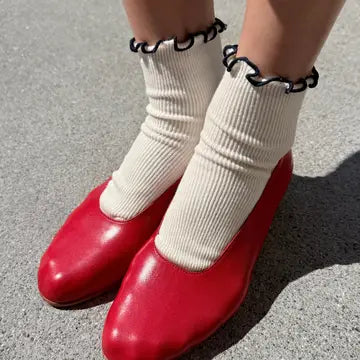 Petite Ruffled Modal Socks