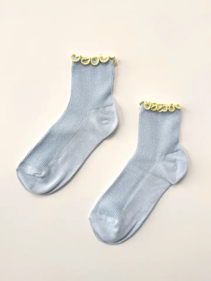 Petite Ruffled Modal Socks