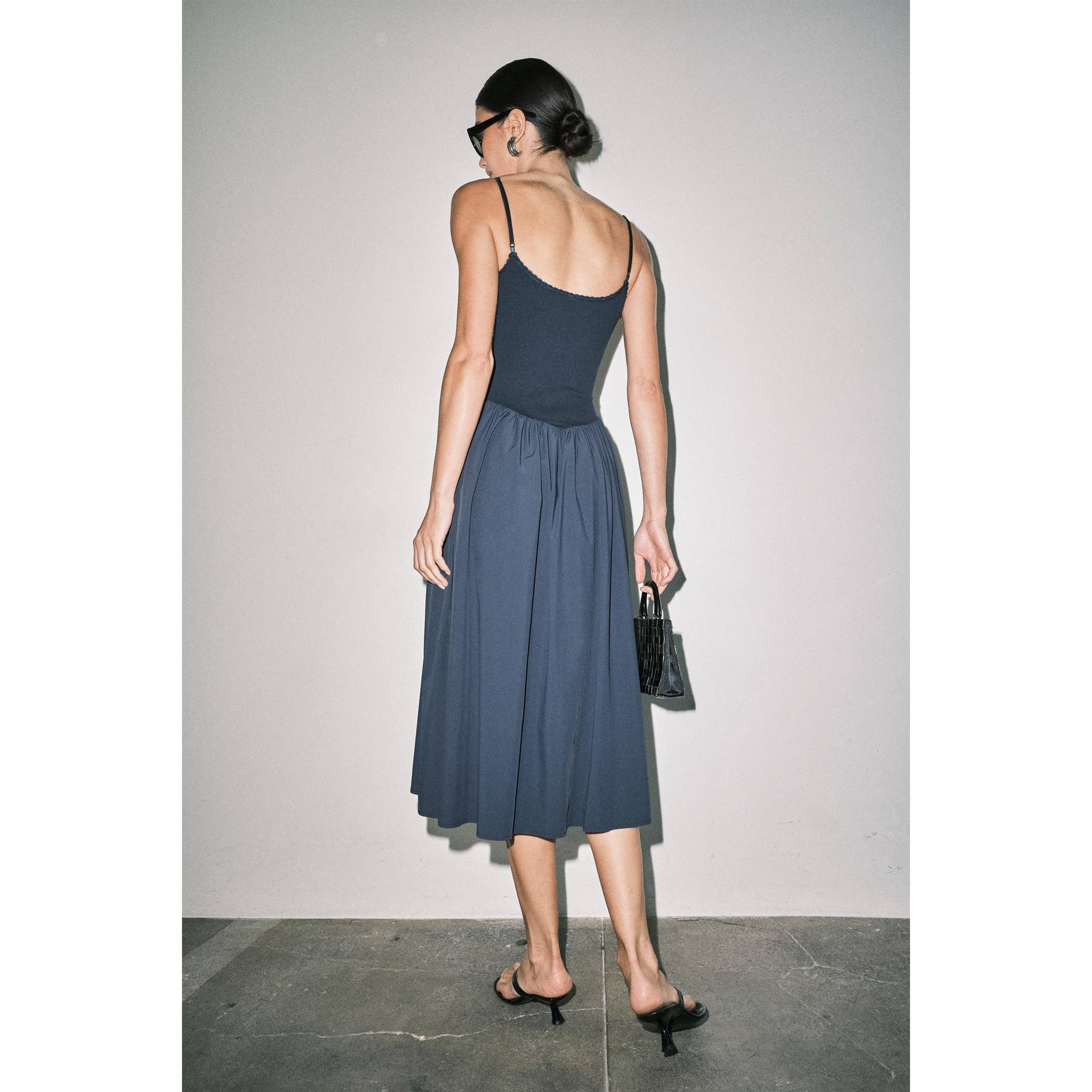 Chloe Contrast Maxi Dress - Navy