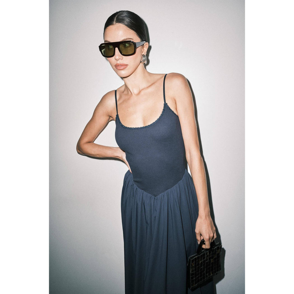 Chloe Contrast Maxi Dress - Navy