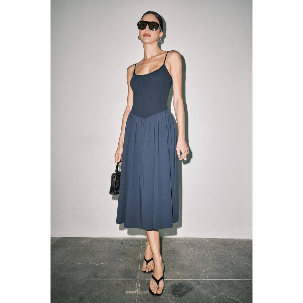 Chloe Contrast Maxi Dress - Navy