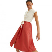 Two-Tone Midi Shirt Dress