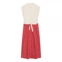 Two-Tone Midi Shirt Dress
