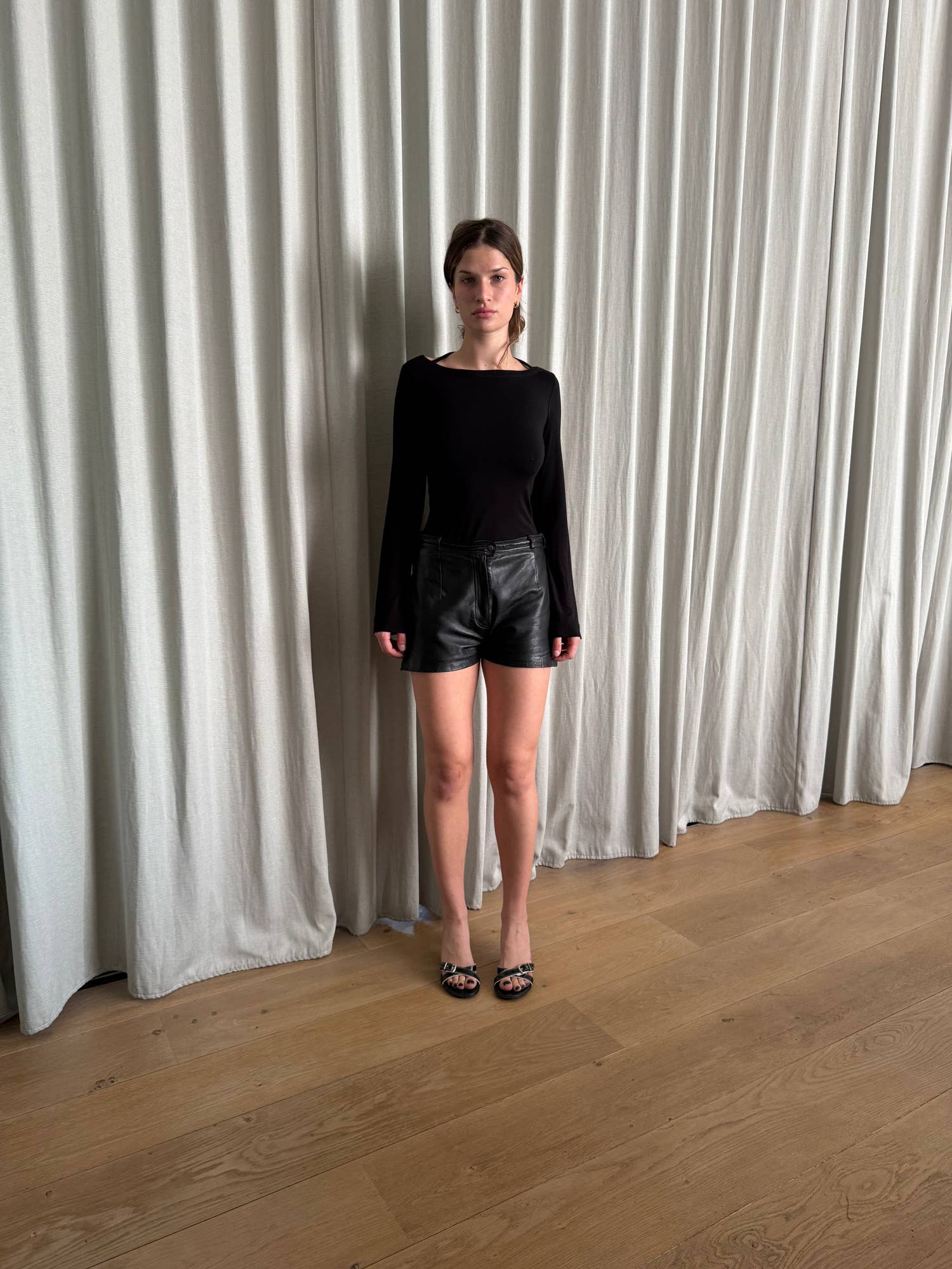Cowl Back Long Sleeve - Onyx