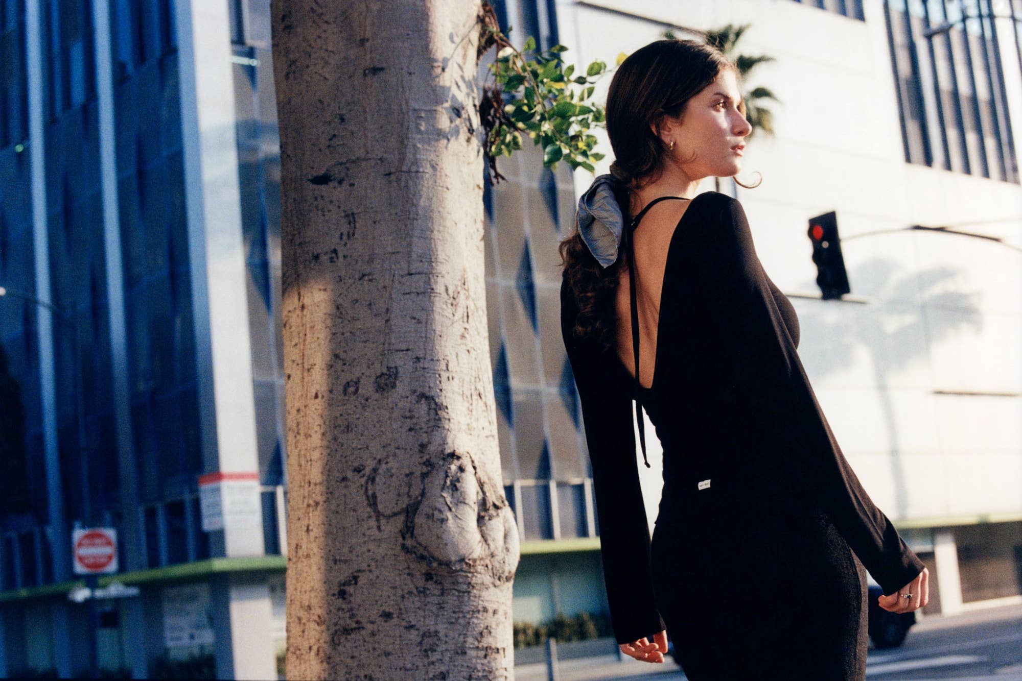 Cowl Back Long Sleeve - Onyx