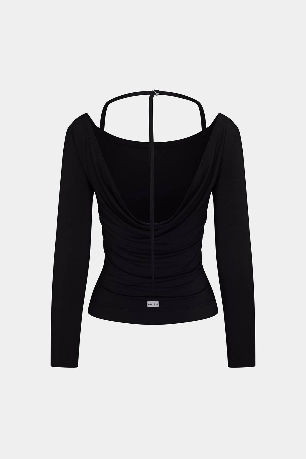 Cowl Back Long Sleeve - Onyx