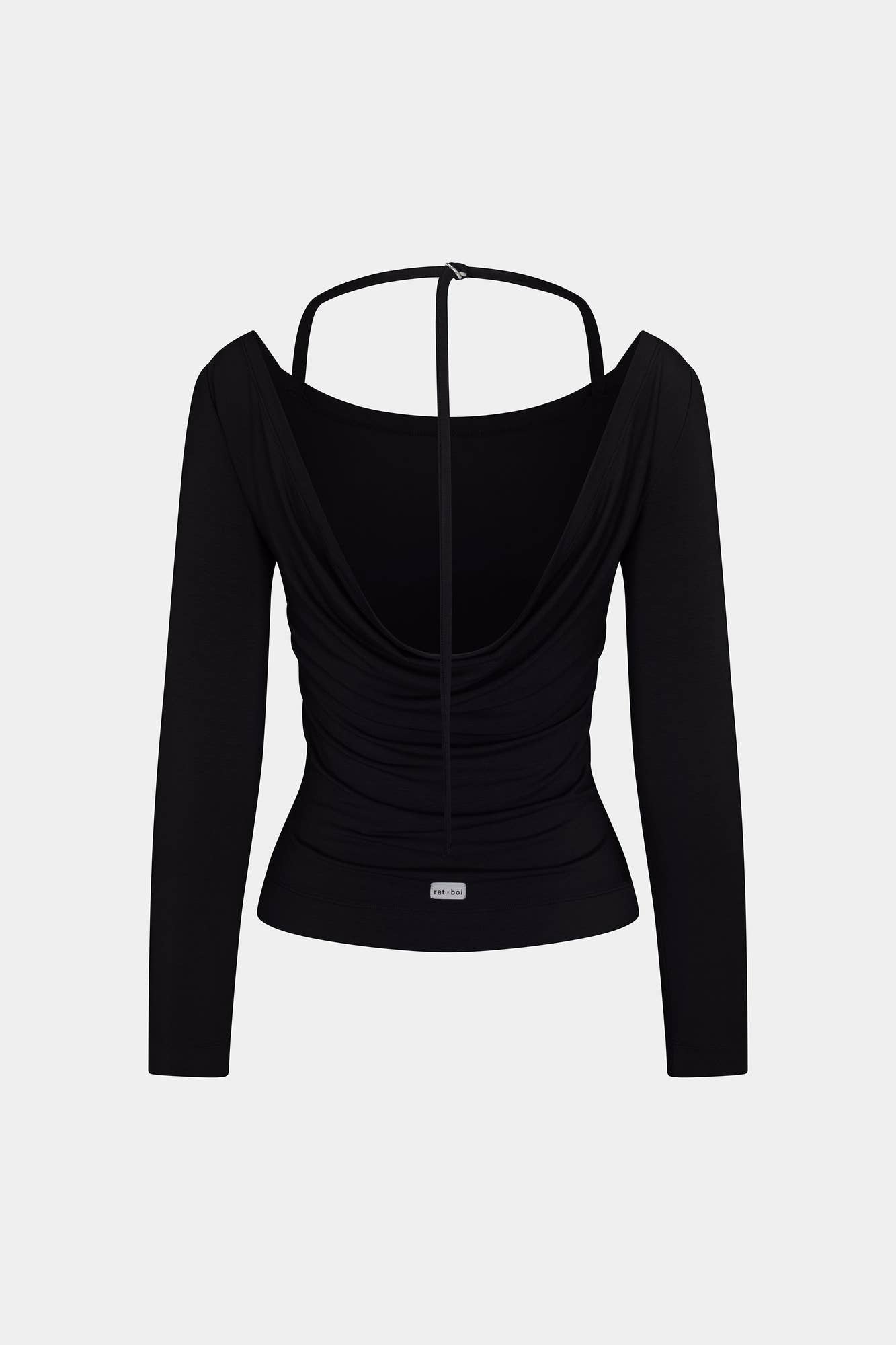 Cowl Back Long Sleeve - Onyx