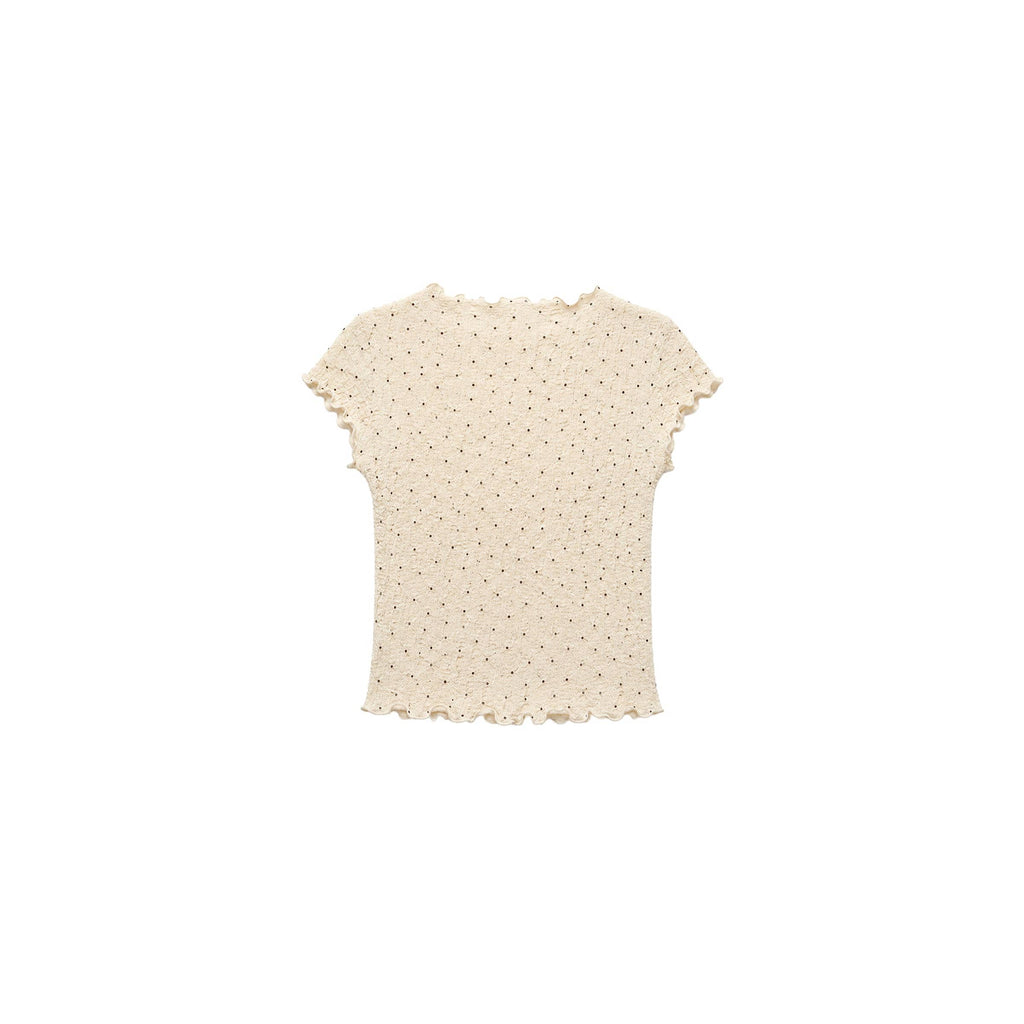 Gingham Print Ruffle-Edge Top