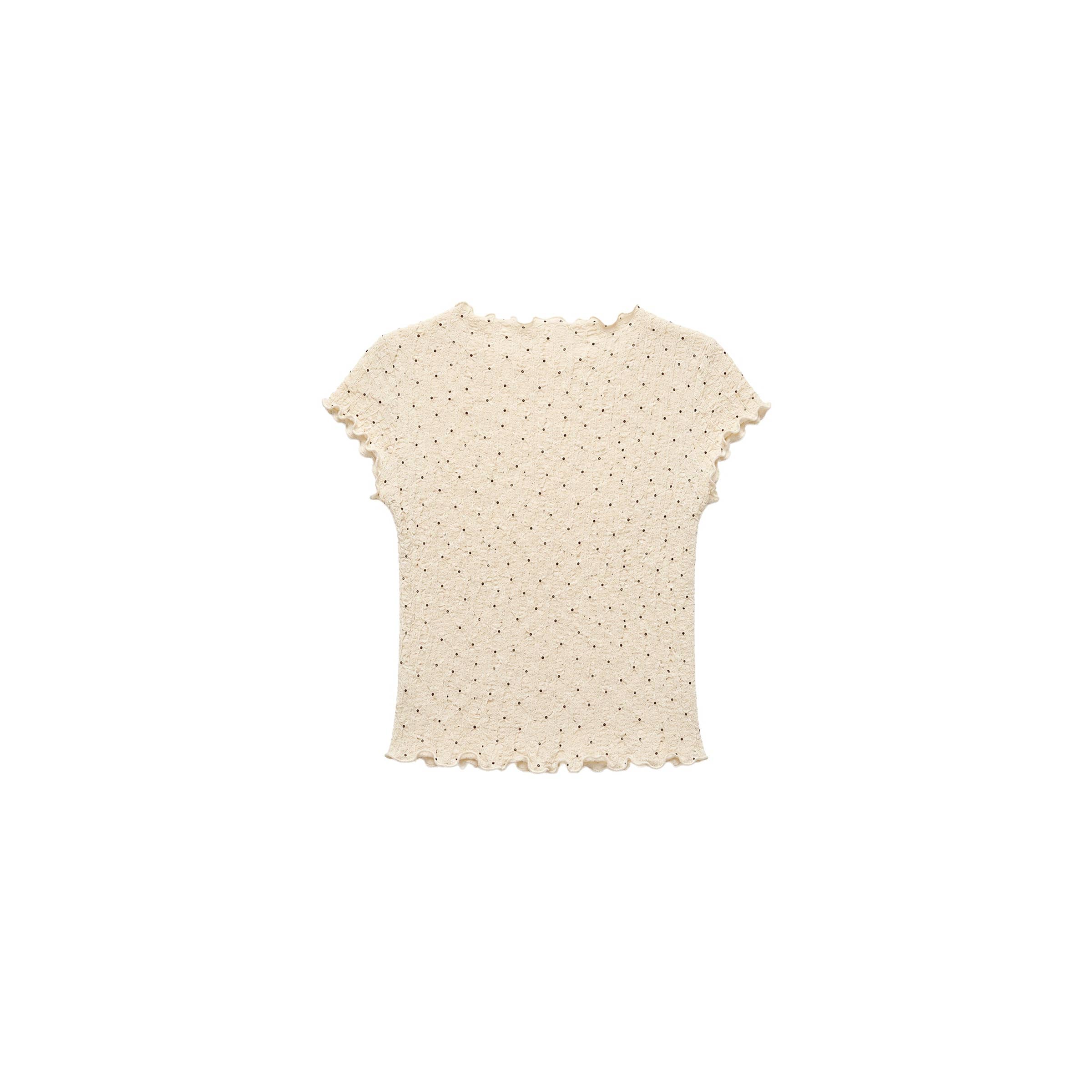 Gingham Print Ruffle-Edge Top