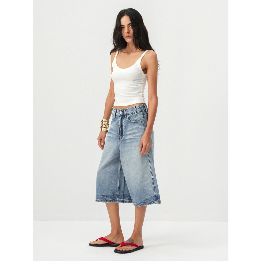 Lyocell-Linen Blend Tank Top - White