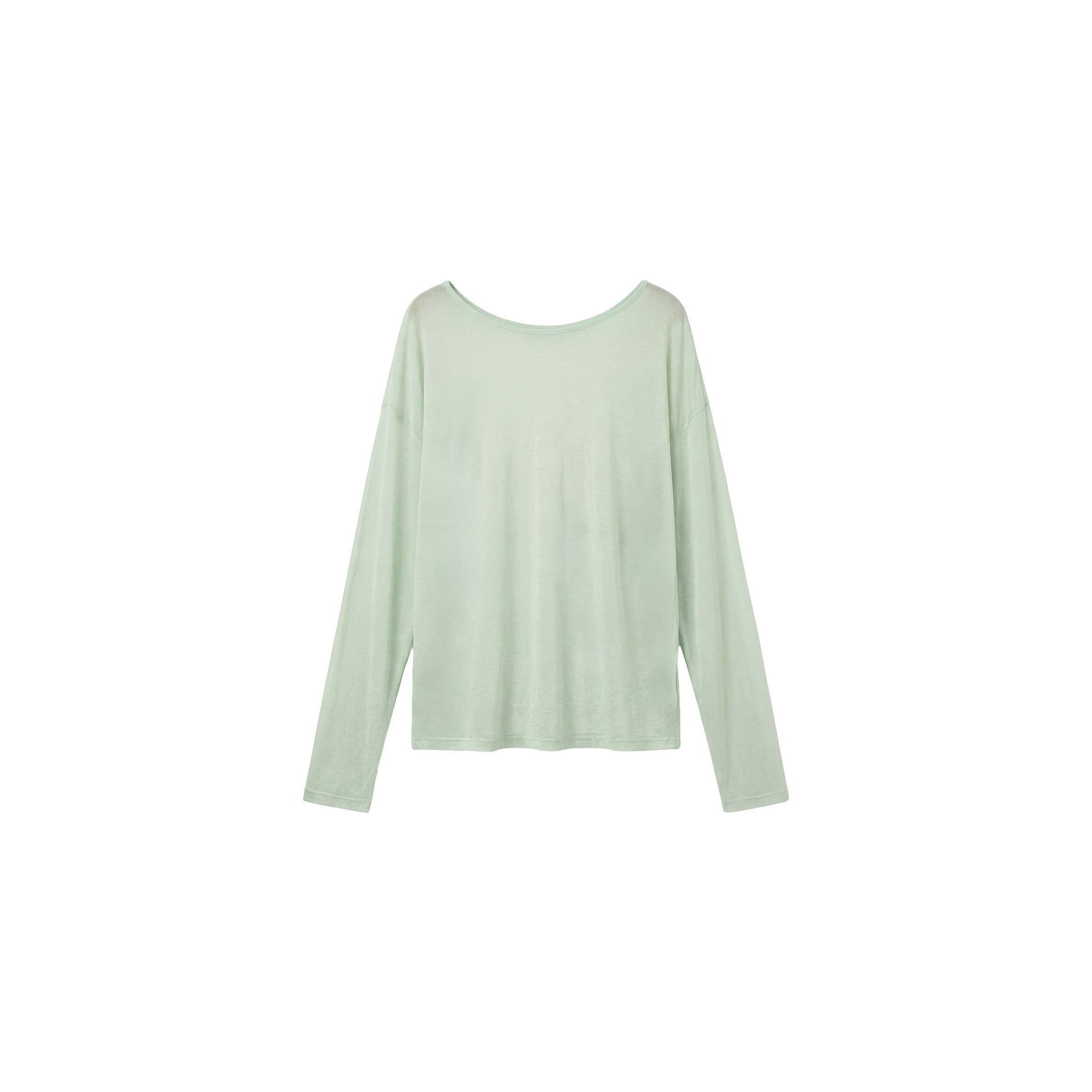 Lyocell Sheer Open-Back Top - Green