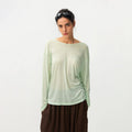 Lyocell Sheer Open-Back Top - Green