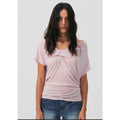 Lyocell-Wool Blend Draped Top - Pink