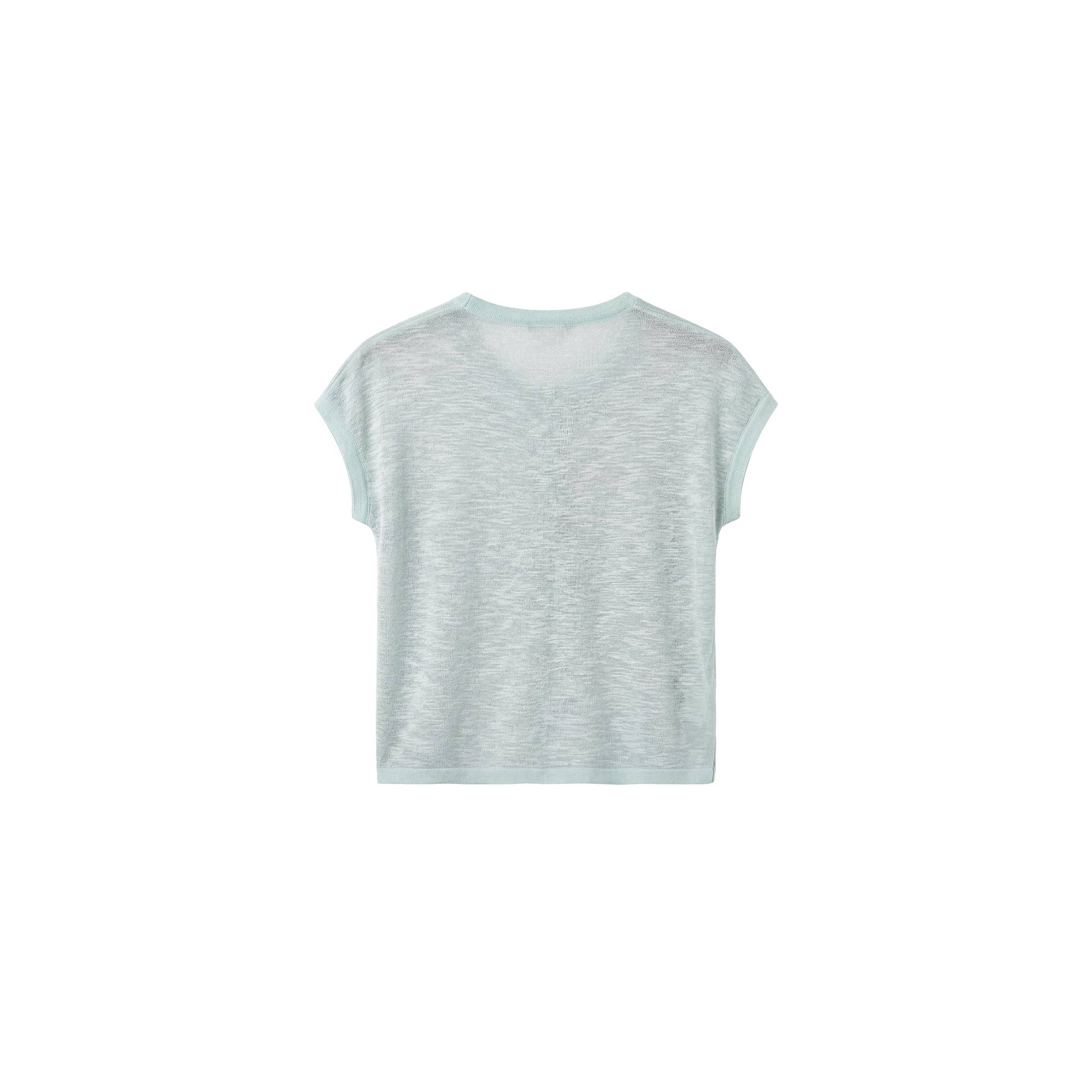 Recycled Viscose Sheer Knit Cardigan - Mint Green