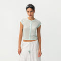 Recycled Viscose Sheer Knit Cardigan - Mint Green