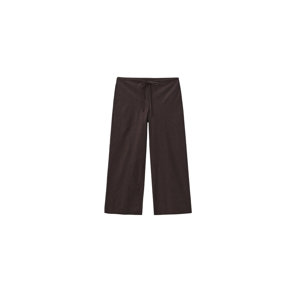 Relaxed Straight-Leg Cotton Trousers - Brown