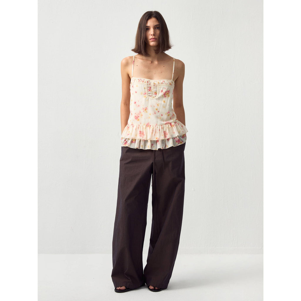 Relaxed Straight-Leg Cotton Trousers - Brown
