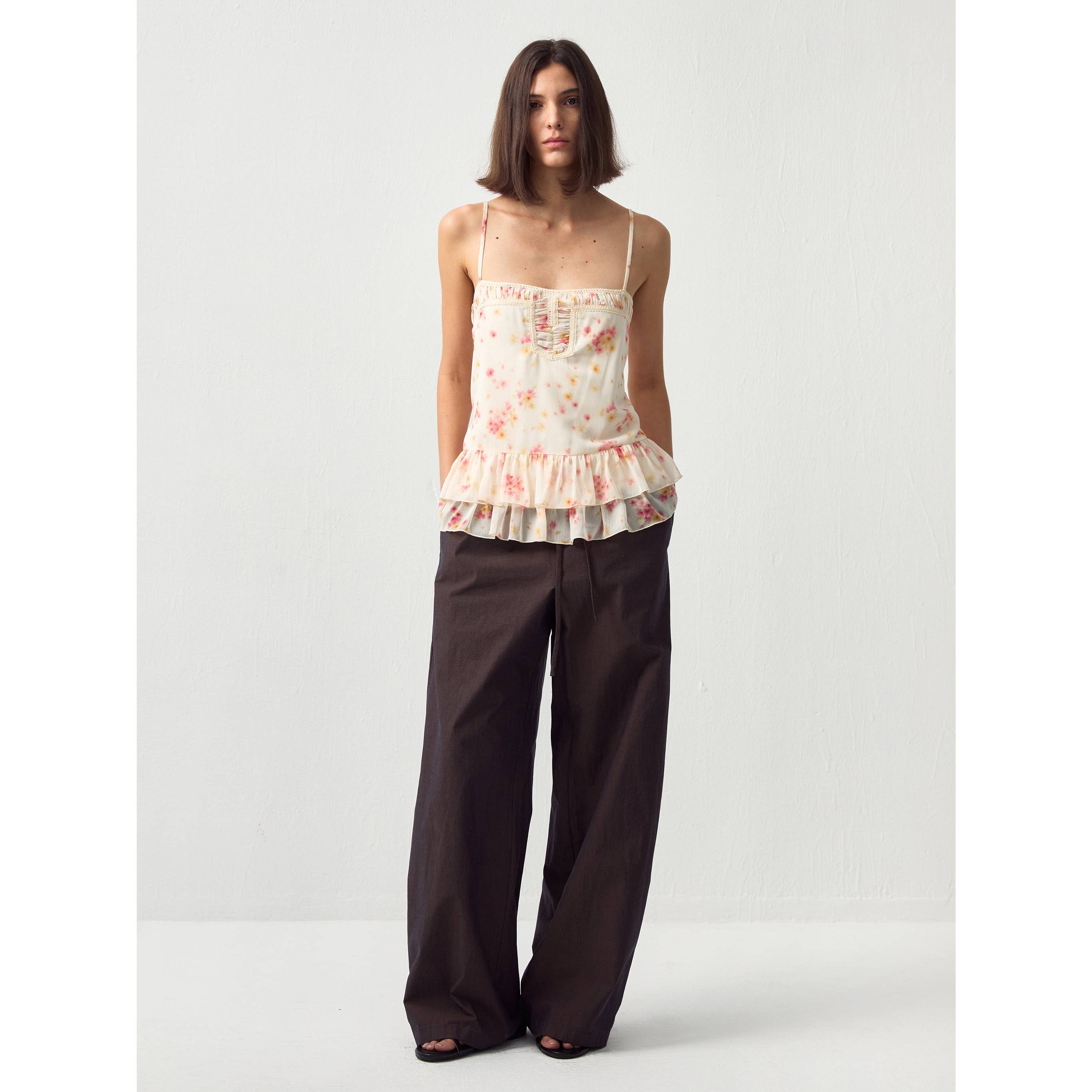 Relaxed Straight-Leg Cotton Trousers - Brown