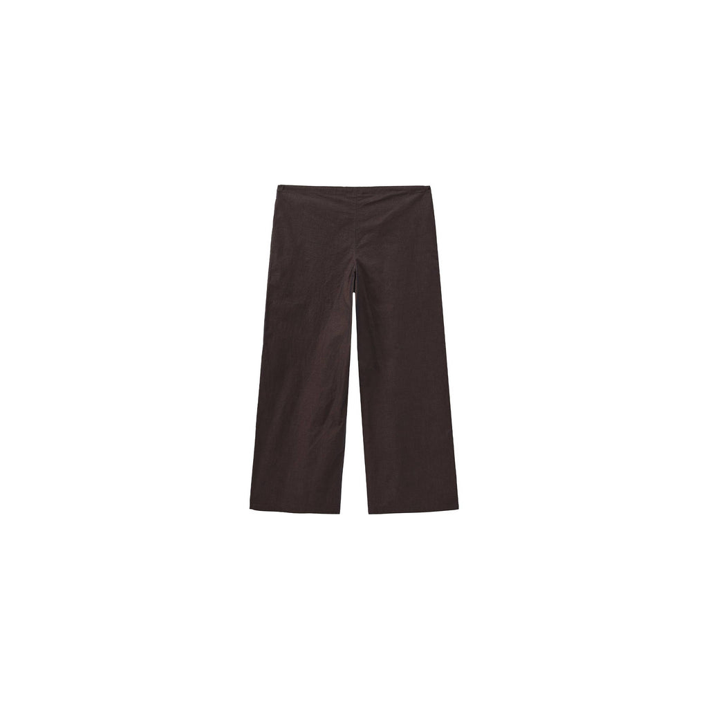 Relaxed Straight-Leg Cotton Trousers - Brown