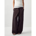 Relaxed Straight-Leg Cotton Trousers - Brown