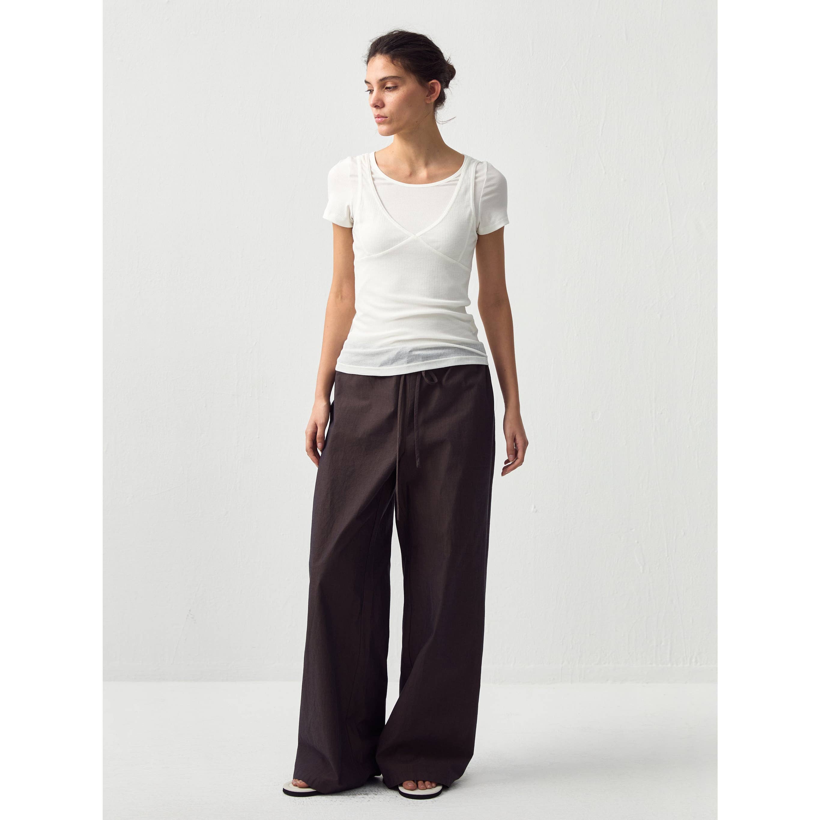 Relaxed Straight-Leg Cotton Trousers - Brown