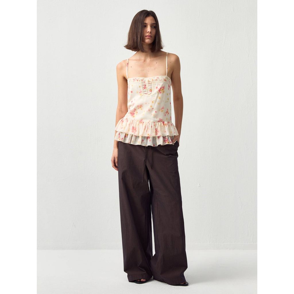 Relaxed Straight-Leg Cotton Trousers - Brown