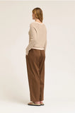 Poplin Cotton Loose Fit Pants - Tobacco