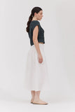 Summer Cotton Crop Sweater Top - Deep Lake