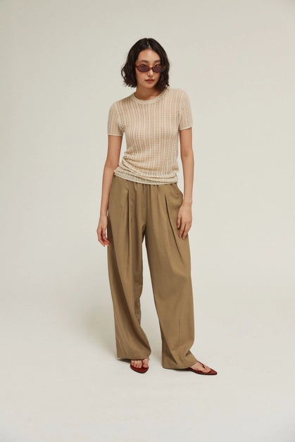 Linen Tuck Pants