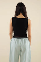 Russ Boatneck Lined Mesh Tank - Black